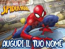 Cialda A4 SPIDERMAN con NOME Decorazione Torta OSTIA O PASTA DI ZUCCHERO
