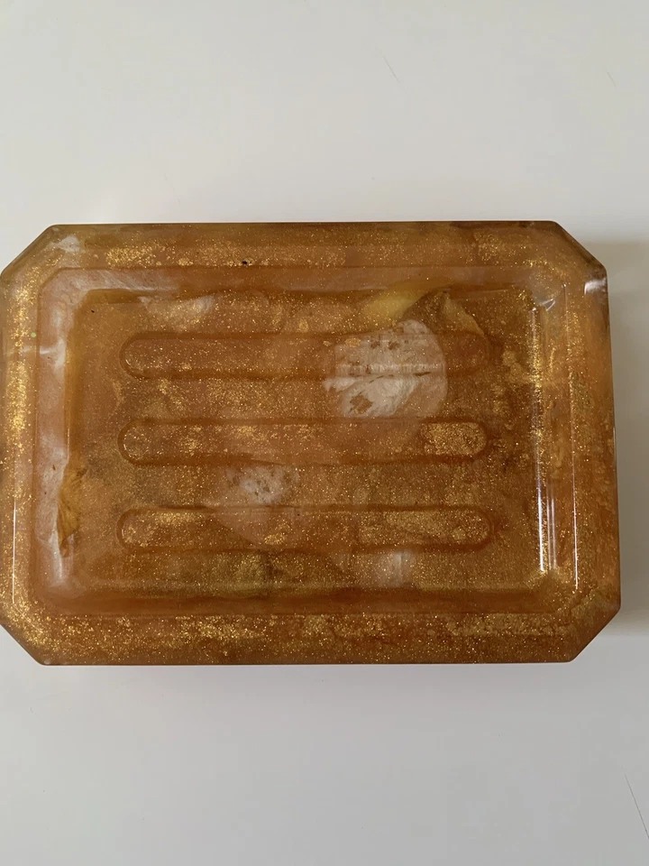 Porte Savon En Résine Doré - Photo 1/4