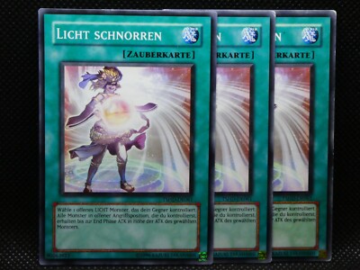 Yugioh Playset 3x Licht schnorren TSHD DE061/ Common/ Deutsch