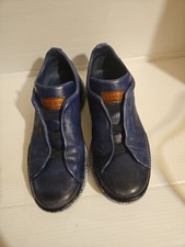 Zapatillas de vestir Mezlan zapatos cuero genuino piel de ciervo calicó sin cordones azul marino