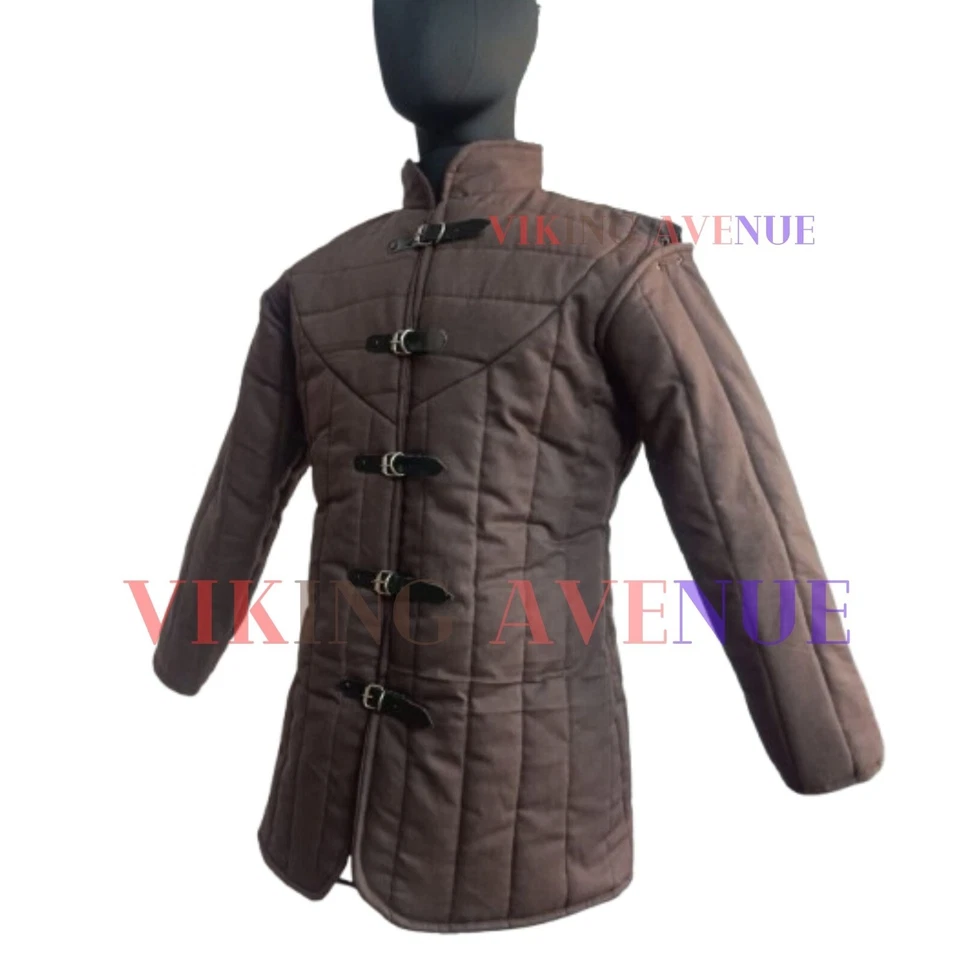 Armadura Gambesón Medieval Manga Completa Tela Algodón Aketón Chaqueta Armadura Foto 4 de 4