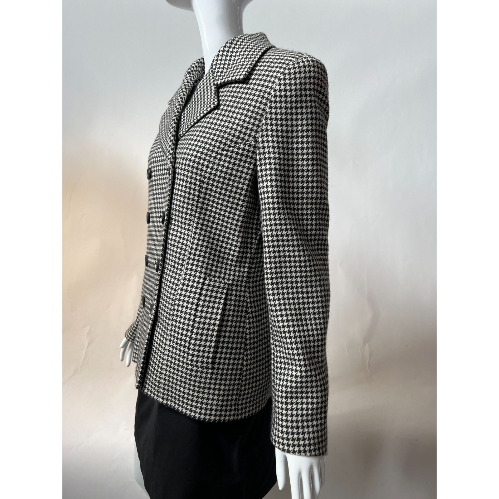 Express Double Breasted Houndstooth Jacket  8 Bla… - image 14