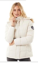 L'amore Aspen Womens Ecru Puffer Jacket Size 8