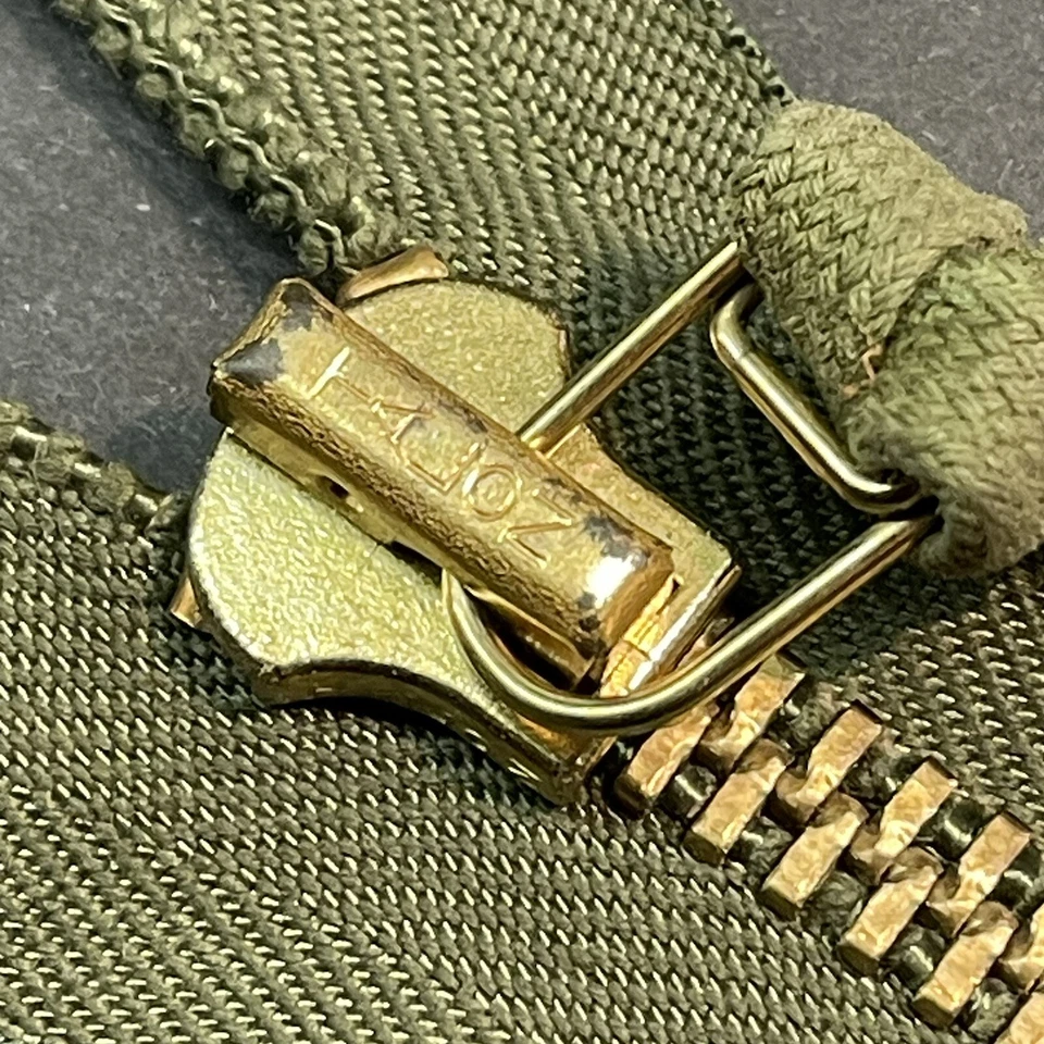 TALON Brass Zipper 19.75” Drab Green Cotton Herringbone OPEN END For Field Coat - Image 3 of 4