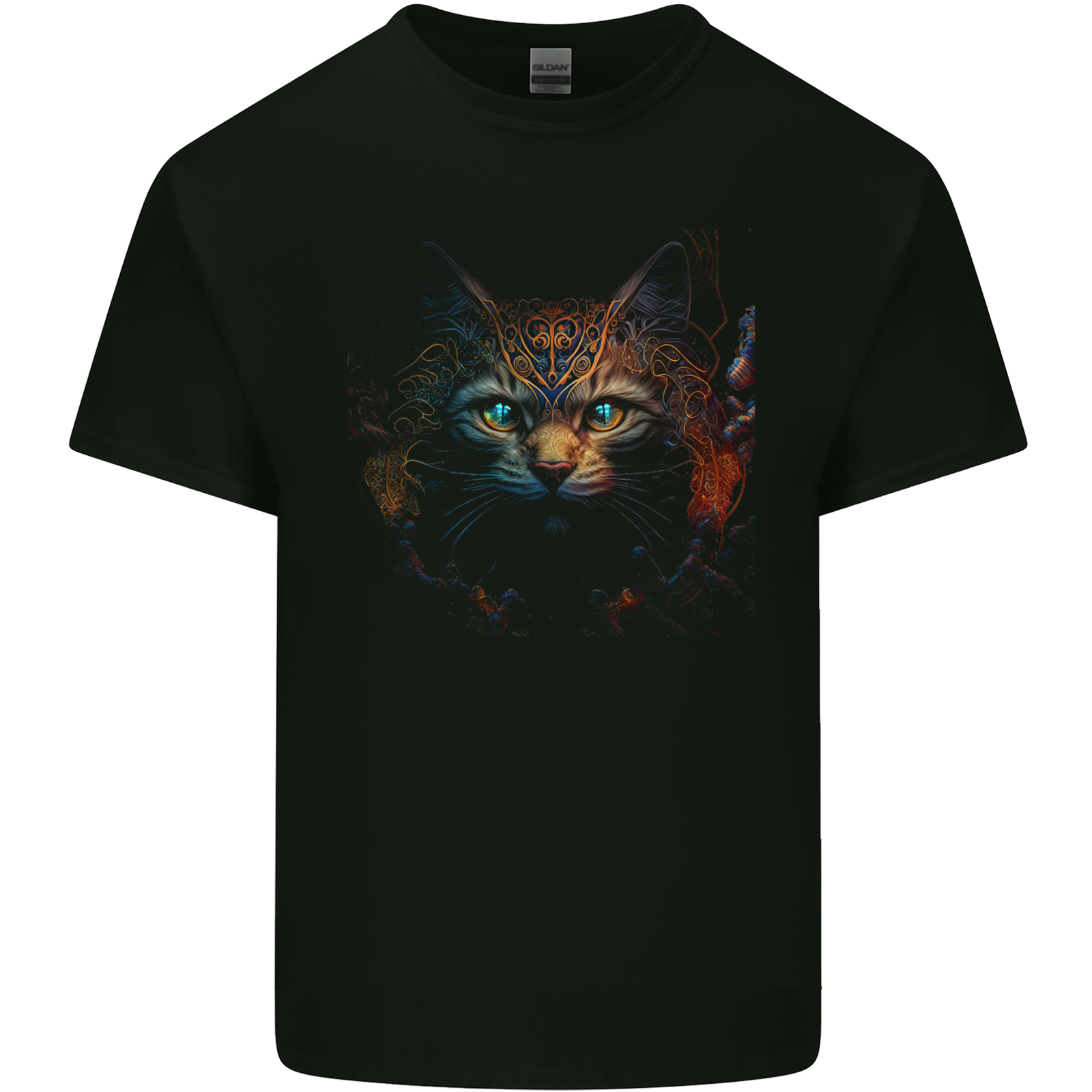 A Fantasy Cat With Cool Colours 4 Mens Cotton T-Shirt Tee Top