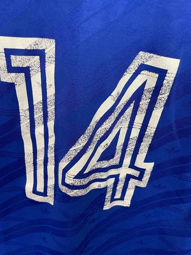 Adidas Vintage Jersey Football Shirt #14 Blue Polyester Mens Size 8 - Picture 4 of 6