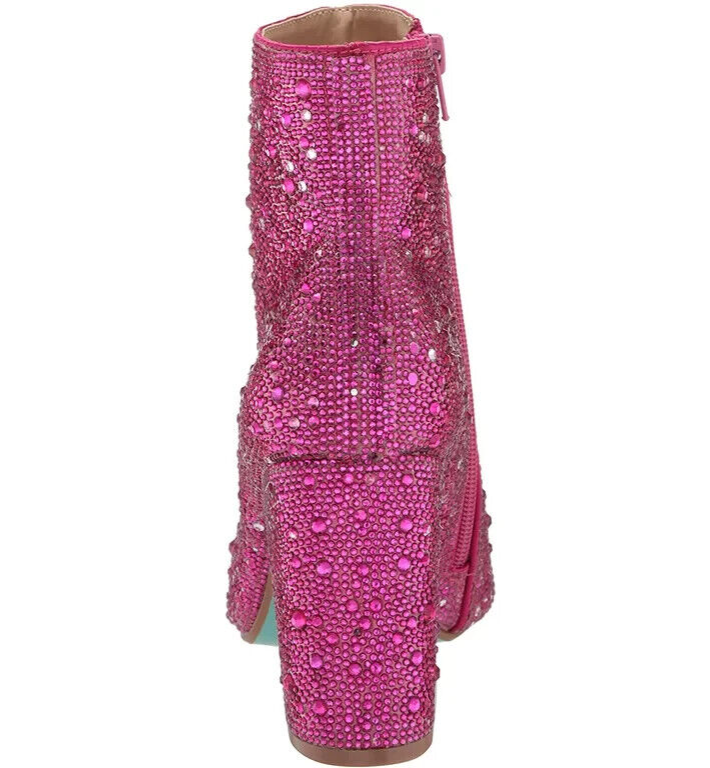Blue by Betsey Johnson Cady Fuchsia Rhinestone Embellished Dress Bootie,  9.5 M | eBay