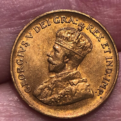 1933 Canada One Cent Bronze Coin - MS (Mint State Uncirculated) condition