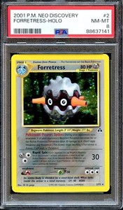 PSA 8 Forretress Unlimited Neo Discovery 2/75 Pokemon Card NEAR MINT Holo