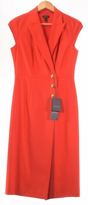 Escada NWT Dhana Sleeveless Collared Dress Size 36 in Red Ruby
