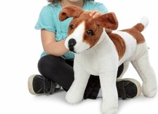 Melissa and Doug Jack Russell Terrier Dog Gigantic Stuffed Animal Toy Brown