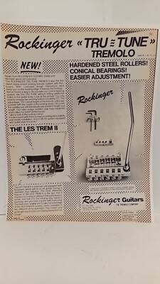 ROCKINGER TREMOLO ROCKINGER 1981  GUITAR 10X8 - PRINT AD a4