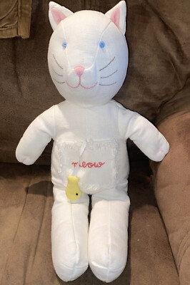 PBK Pottery Barn Kids Plush Kitty Cat Meow Fish 15''