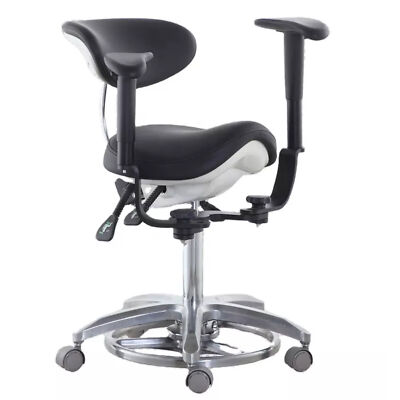 Dental Microscope Operator Chair Foot-Controlled PU Saddle Stool Armrest SDS-FC1