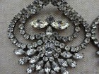 HUGE Vintage KENNETH LANE Clear Rhinestone Chandelier Clip On Earrings - Signed  — photo 3