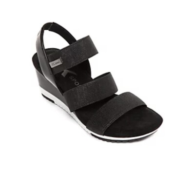 Anne Klein Summertime Womens Sport Wedge Sandals Black