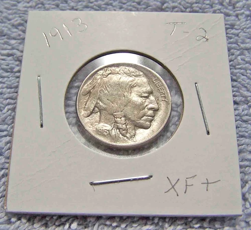 1913 Buffalo Nickel T-2 Extra Fine +