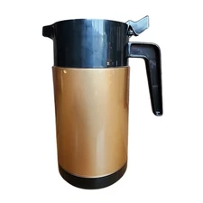 Hormel Coffee Carafe Insulated Coffee Server Gold Tone & Black Retro Vintage