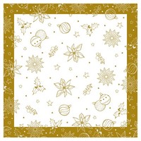 Tischdecke Milan In Weiß-Gold Aus Linclass® Airlaid 80 X 80 Cm, 20 StüCk