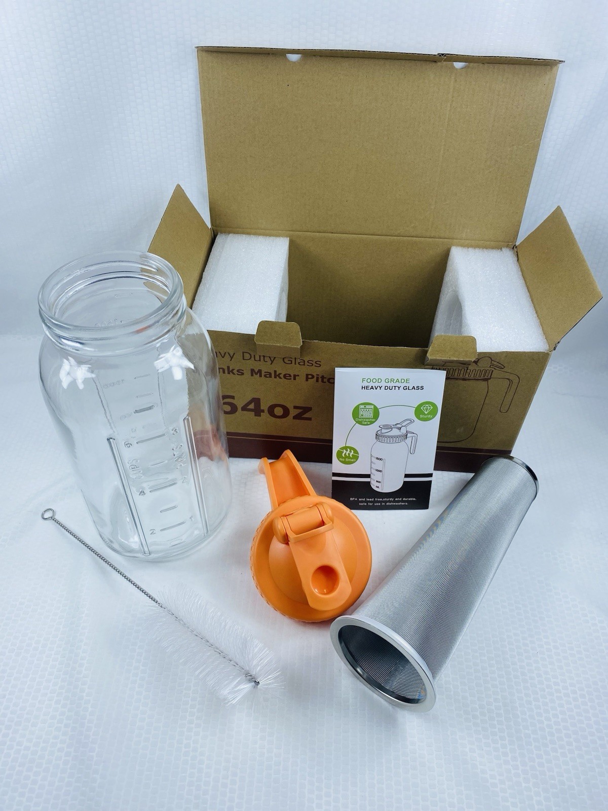 With Stainless Steel Filter & Lid - Orange New!
