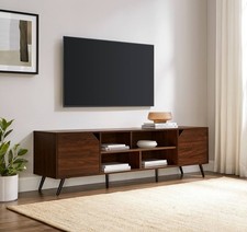 Mid-Century Modern TV Stand - 70" Dark Walnut