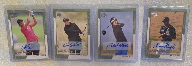 2024 UD Portfolio Golf Auto 4-Card Lot Ciganda Booth Heck Gupta