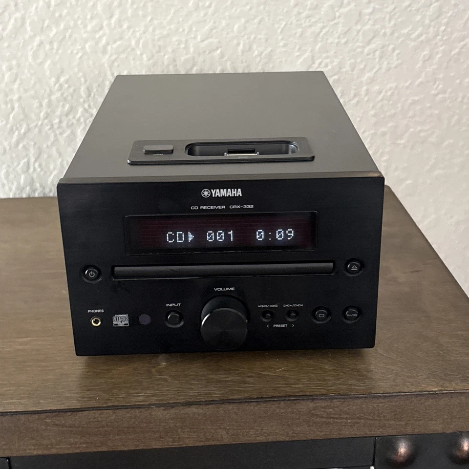 Sistema de microcomponentes Yamaha CRX-332 CD base iPod/iPhone sintonizador AM/FM sin control remoto Foto 3 de 4
