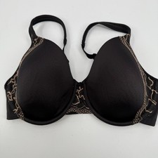 Bali One Smooth U Side Support Underwire Bra 36D Black Lace Style 3547