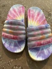 Top Moda Girls Size 6 Tie Dye Sparkle Slip On Slides