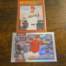 Topps MacKenzie Gore Washington Nationals 2 Card Lot Heritage Red Chrome Series1