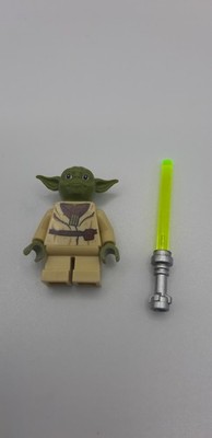 LEGO-STAR WARS - Minifigur YODA Jedi mit Lichtschwert sw0906