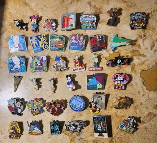Disney Pin Disneyland Mixed Lot Of 37 Pieces