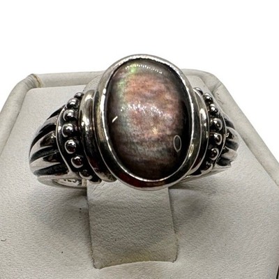 Mindful Souls Ring Sterlingsilber irisierende Perle Muschel Größe 5,25 Boho 925