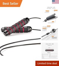 Skipping Rope with Ball Bearings Rapid Speed Adjustable Jump Rope Cable and 6...