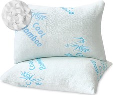 Cool Rayon of Bamboo Pillows 2 Pack King Size 20x36 for Sleeping, Soft Shredde