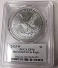 2025 W Silver American Eagle Burnished PCGS SP70 From Ultra Breaks Only 445 Made