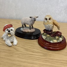 Regency Fine Arts figurines Barn Owl, Lamb & Westie Dog P1