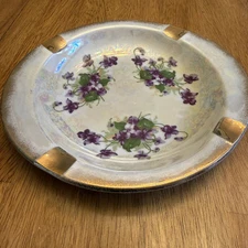 Sweet Violets by NORCREST Ladies Ashtray Trinket Dish Vtg Vanity Cottage Core