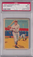 1935 DIAMOND STARS #6 MAX BISHOP PSA 5.5 EX+ Excellent+ green rev. r/WAR: 38.1