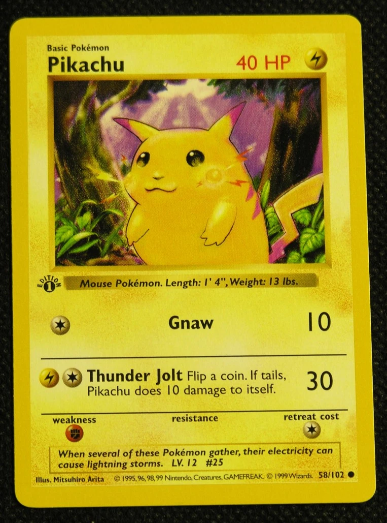 Pikachu Pokémon TCG Individual Trading Card Games Base Set in