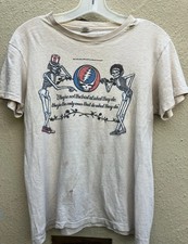 Vintage 1980 Grateful Dead T Shirt White Colo...
