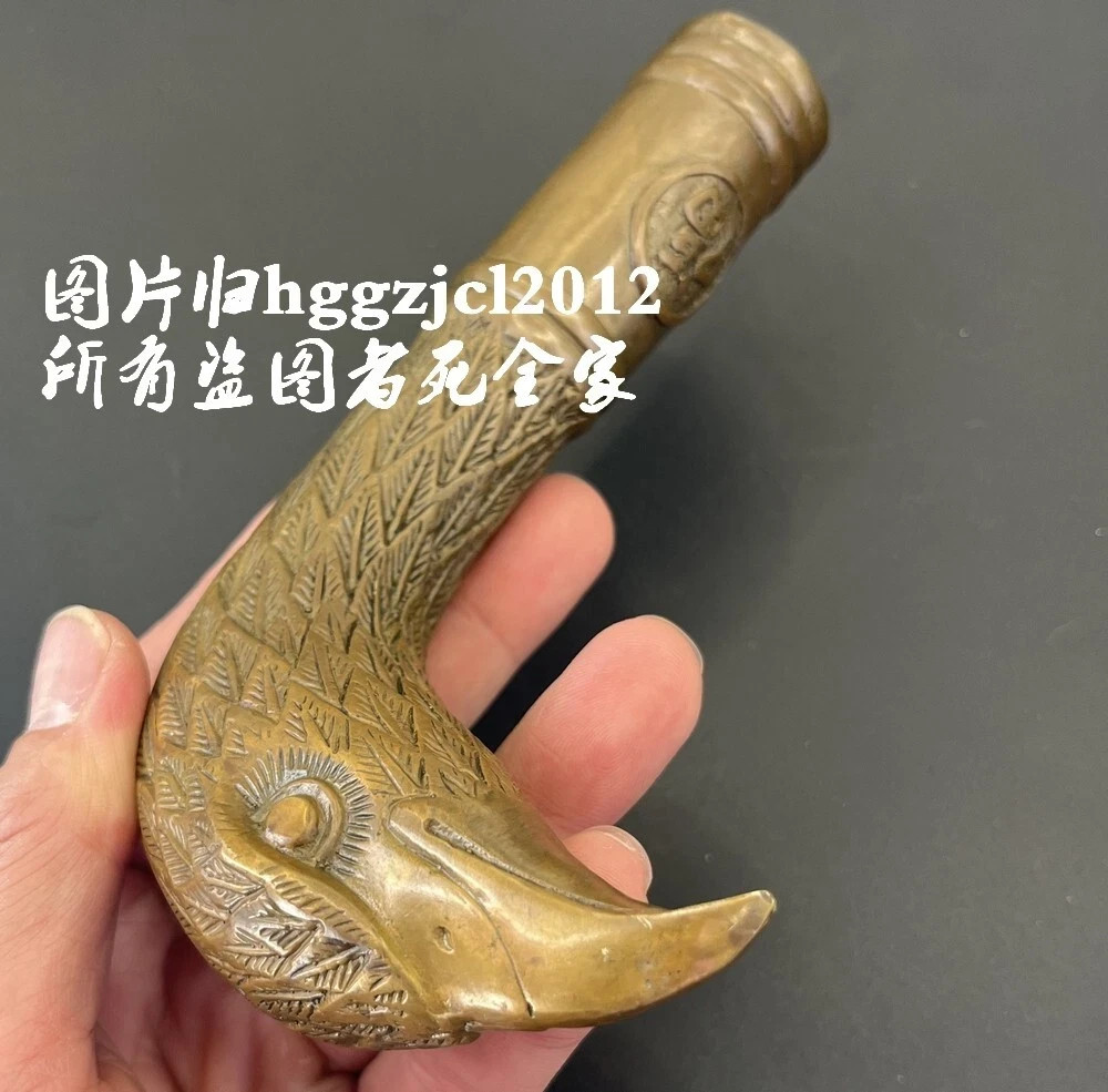 Solid Brass Eagle Head Statue Walking Stick Cane … - image 5
