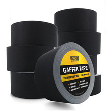 Lockport Black Gaffers Tape 3 inch x 30 Yards - 8 Pack Pro Black Gaff Tape - Bul