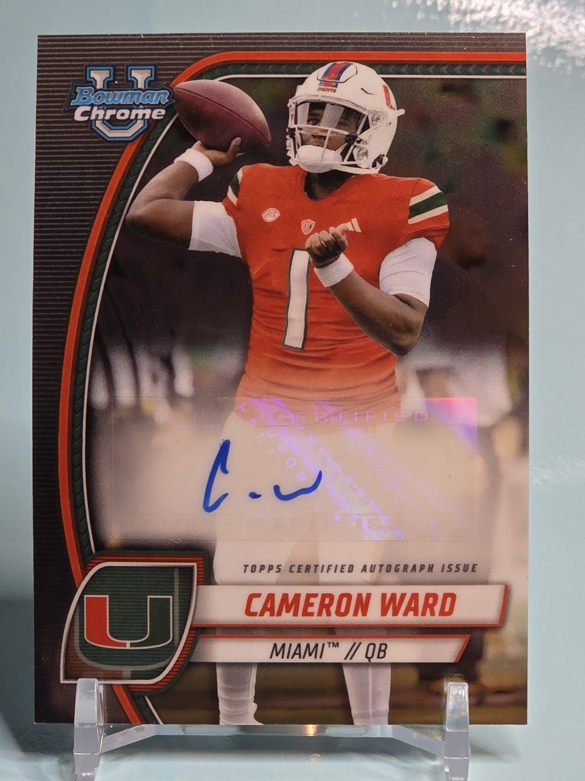 2024 Bowman University Chrome - Chrome Prospect Autographs Cameron Ward #PA-CWA