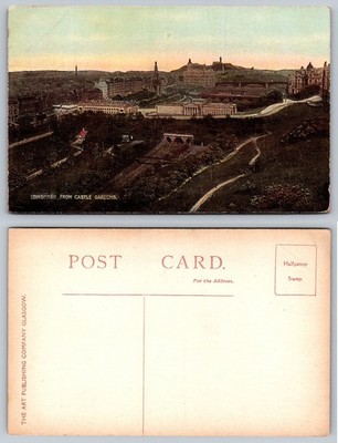 Antique Postcard Edinburgh From Castle Gardens Scotland Art Publishing Glasgow