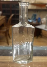 Vtg Clear Glass Embossed Seely's Manufacturing Co Flavoring Bottle