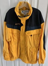Men  s Columbia Boulder Ridge Yellow Navy Black Jacket Size Large No Hood/Lining