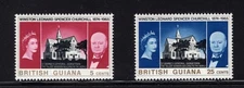 British Guiana 1966 St. Georges Cathedral Winston Churchill NH SG 374-5 SC 247-8