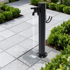 304 stainless steel Outdoor Hexagonal Water Column Faucet 23.62in Black