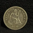 1856 United States Seated Liberty Quarter Silver Coin 25C